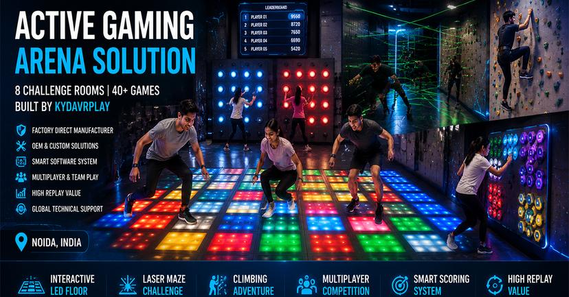 Construindo uma arena de jogos ativos de última geração na Índia, transformando o entretenimento tradicional em uma experiência de desafio interativo